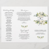 Hochzeitsprogramm für Wasserfarben - Weiße Blume T (Vorne)