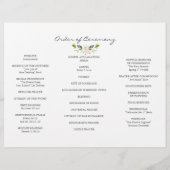 Hochzeitsprogramm für Wasserfarben - Weiße Blume T (Hinten)