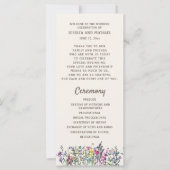 Hochzeitsprogramm für Wasserfarben-Wildblumen (Vorderseite)