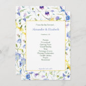 Hochzeitsprogramm für Wasserfarben-Wildblumen (Vorne/Hinten)