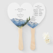 Hochzeitsprogramm für Wasserfarben-Wildblumen Fächer (Vorne und Hinten)