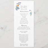 Hochzeitsprogramm für Wasserfarben-Wildblumen Programm (Vorderseite)