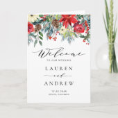 Hochzeitsprogramm für Wasserfarben Winter Blooms G Programm (Vorderseite)