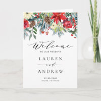 Hochzeitsprogramm für Wasserfarben Winter Blooms G