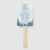 Hochzeitsprogramm für Wasserfarben-Winter-Kiefernw Fächer (Rückseite)