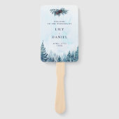 Hochzeitsprogramm für Wasserfarben-Winter-Kiefernw Fächer (Vorderseite)