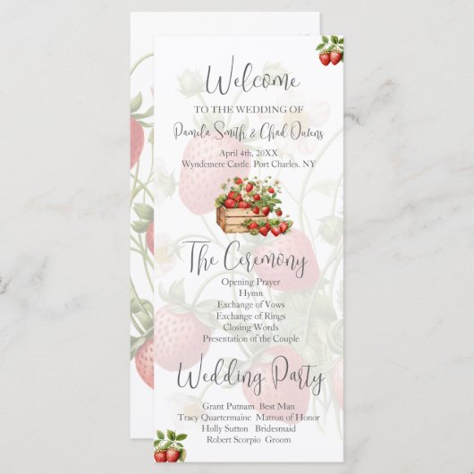 Hochzeitsprogramm für Wasserfarbenbeeren (Vorne/Hinten)