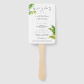 Hochzeitsprogramm für Wasserfarbenpalmen Fächer (Rückseite)