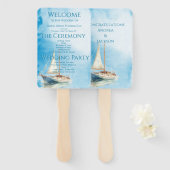 Hochzeitsprogramm für Wasserfarbensegler Fächer (Vorne und Hinten)