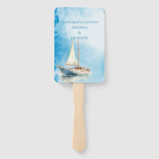 Hochzeitsprogramm für Wasserfarbensegler Fächer (Rückseite)