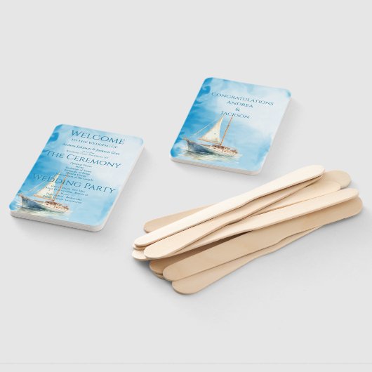 Hochzeitsprogramm für Wasserfarbensegler Fächer (Non-assembled)