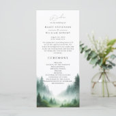 Hochzeitsprogramm für Wasserfarbenwälder (Stehend Vorderseite)