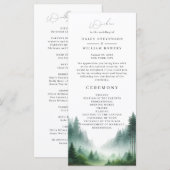Hochzeitsprogramm für Wasserfarbenwälder (Vorne/Hinten)