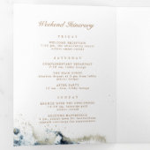 Hochzeitsprogramm für Wasserfarbenwellen Dreifach Gefaltete Einladung (Innen Erste Seite)