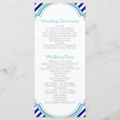 Hochzeitsprogramm für Wassersportler in Navy, Aqua Programm (Rückseite)