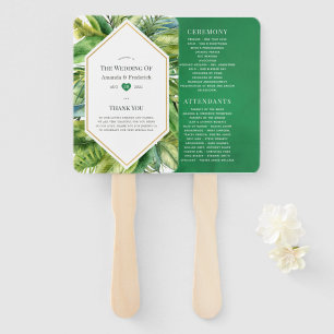 Hochzeitsprogramm für Watercolor Summer Beach Fächer