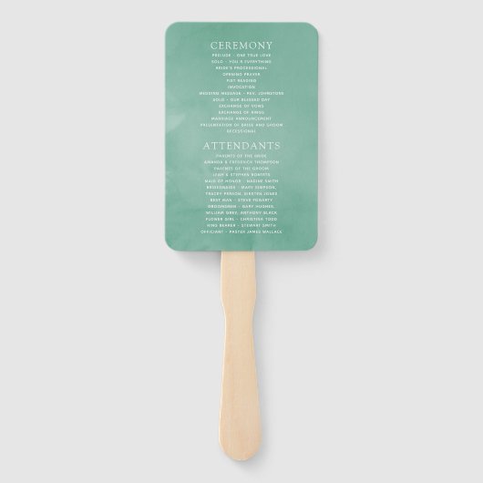 Hochzeitsprogramm für Watercolor Wüstensukkulente Fächer (Rückseite)