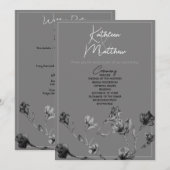 Hochzeitsprogramm für weiche graue Flora Programm (Vorne/Hinten)