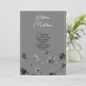 Hochzeitsprogramm für weiche graue Flora Programm (Stehend Vorderseite)