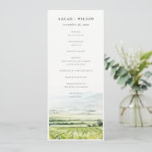 Hochzeitsprogramm für Weinberge Einladung (Stehend Vorderseite)