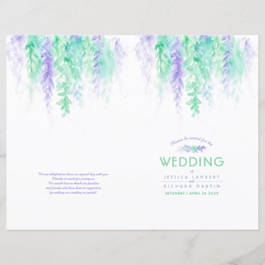 Hochzeitsprogramm für Weintrauben (Vorderseite)