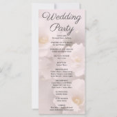 Hochzeitsprogramm für Weißblumen und leichte Rosa (Rückseite)