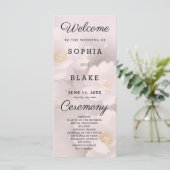 Hochzeitsprogramm für Weißblumen und leichte Rosa (Stehend Vorderseite)