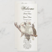Hochzeitsprogramm für Weiße Vögel Programm (Vorne/Hinten)