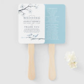 Hochzeitsprogramm für Weißkirschblüten Fächer (Vorne und Hinten)