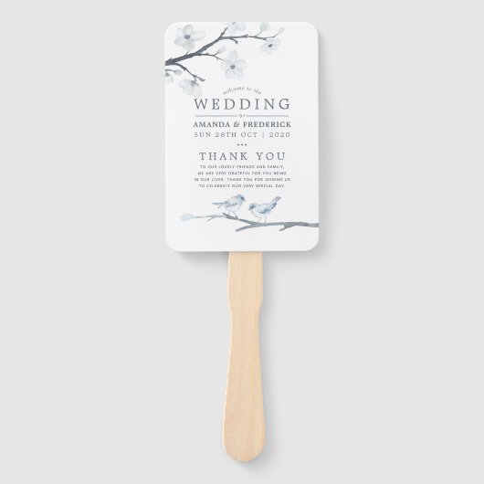 Hochzeitsprogramm für Weißkirschblüten Fächer (Vorderseite)