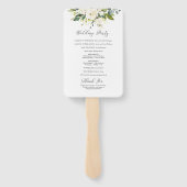 Hochzeitsprogramm für Weißrosen Fächer (Rückseite)