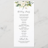 Hochzeitsprogramm für Weißrosen Programm (Rückseite)