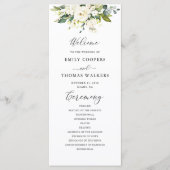 Hochzeitsprogramm für Weißrosen Programm (Vorderseite)