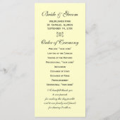 Hochzeitsprogramm für Weißrosen, Ring und Perlen Programm (Rückseite)