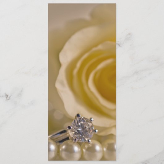 Hochzeitsprogramm für Weißrosen und Perlen Programm (Vorderseite)