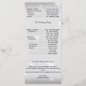 Hochzeitsprogramm für Weißschneeflocken und Silber Programm (Rückseite)