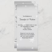 Hochzeitsprogramm für Weißschneeflocken und Silber Programm (Vorne/Hinten)