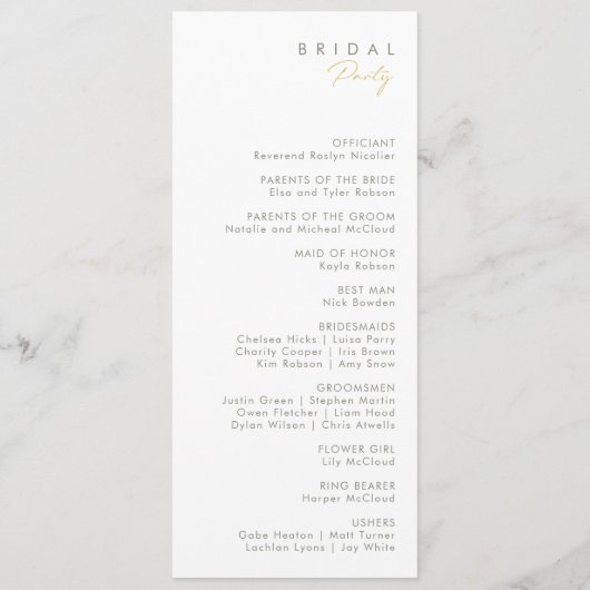 Hochzeitsprogramm für Whimsikäre Wildblume Programm (Rückseite)