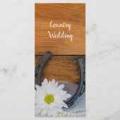 Hochzeitsprogramm für White Daisy und Horseshoe We Programm (Vorderseite)