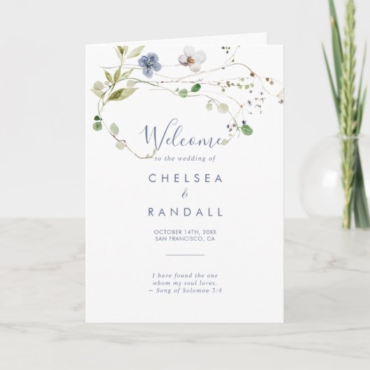 Hochzeitsprogramm für wild lebende Waldflora Programm (Vorderseite)