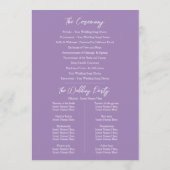 Hochzeitsprogramm für Wildblume und Gräser Programm (Rückseite)