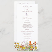 Hochzeitsprogramm für Wildblumen (Vorne/Hinten)