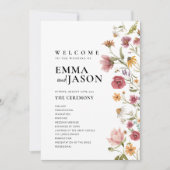 Hochzeitsprogramm für Wildblumen Einladung (Vorderseite)