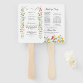 Hochzeitsprogramm für Wildblumen Fächer (Vorne und Hinten)