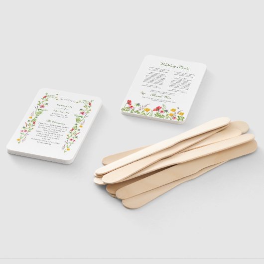 Hochzeitsprogramm für Wildblumen Fächer (Non-assembled)