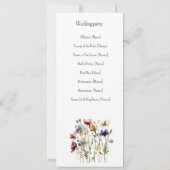 Hochzeitsprogramm für Wildblumen, nach Maß (Rückseite)