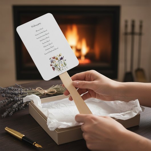 Hochzeitsprogramm für Wildblumen, nach Maß Fächer