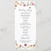 Hochzeitsprogramm für Wildblumen Programm (Rückseite)