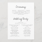 Hochzeitsprogramm für Wildblumen Programm (Rückseite)