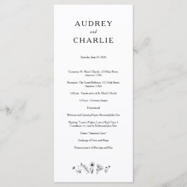 Hochzeitsprogramm für Wildblumen Programm